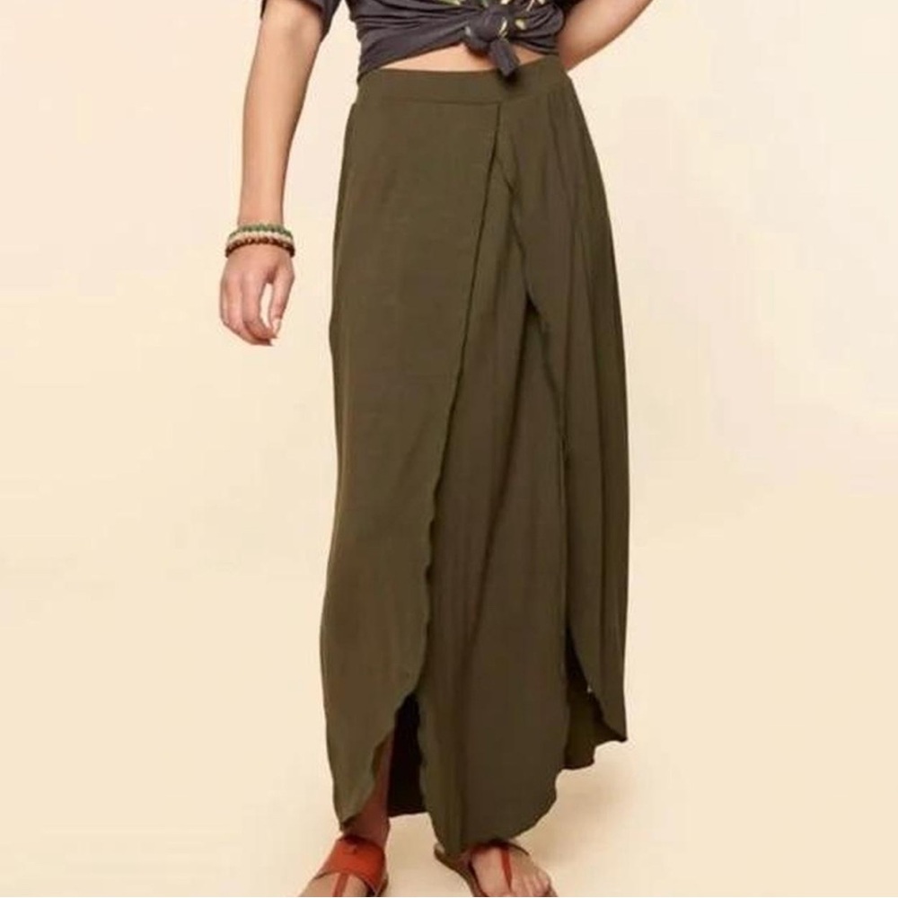 Chic Olive Maxi Skirt